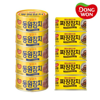 [동원] 라이트스탠다드 참치 85g 5캔 + 짜장참치 90g 5캔