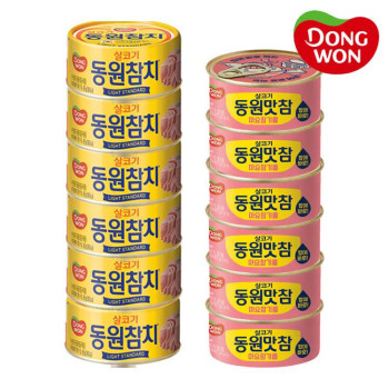 [동원] 라이트스탠다드 참치 85g 6캔 + 맛참 마요참기름 참치 90g 6캔