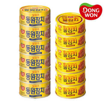 [동원] 라이트스탠다드 참치 85g 6캔 + 불참치 90g 6캔