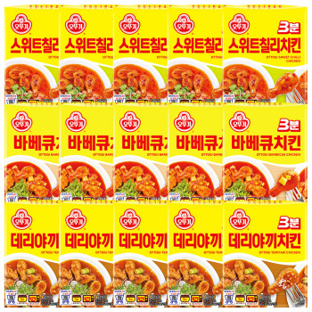 오뚜기 3분 스위트칠리치킨 5개+바베큐치킨 5개+데리야끼치킨 5개