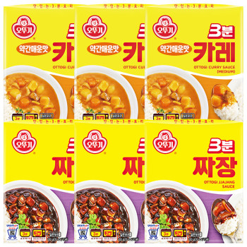 오뚜기 3분카레 약간매운맛 3개+오뚜기 3분짜장 3개
