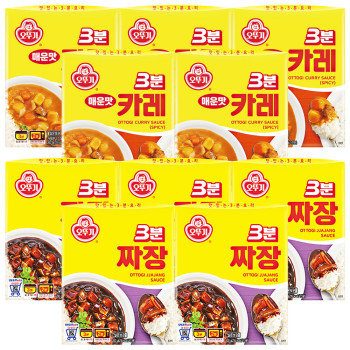 오뚜기 3분카레 매운맛 5개+오뚜기 3분짜장 5개