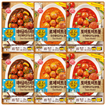 오뚜기 오즈키친 데미글라스 미트볼 2개+로제 미트볼 2개+토마토 미트볼 2개