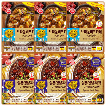 오뚜기 오즈키친 브라운 비프카레 3개+일품 옛날짜장 3개