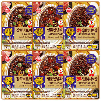 오뚜기 오즈키친 갈릭비프짜장 2개+일품 옛날짜장 2개+정통직화 유니짜장 2개