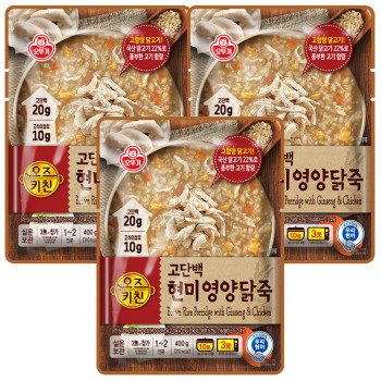 오뚜기 오즈키친 고단백 현미영양닭죽 400g x 3개