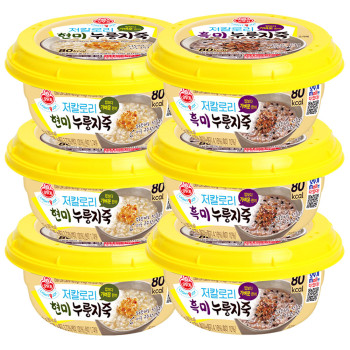 오뚜기 LIGHT&JOY 저칼로리 현미누룽지죽 3개+ 흑미누룽지죽 3개