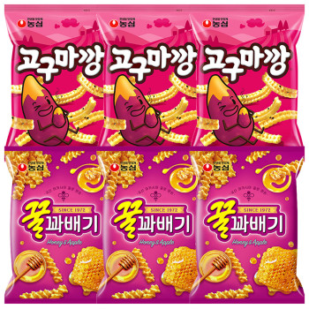 놈심 고구마깡 3개+꿀꽈배기 3개
