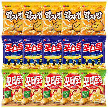 농심감자과자(감자깡75g+포스틱84g+포테토칩60g) x 5세트