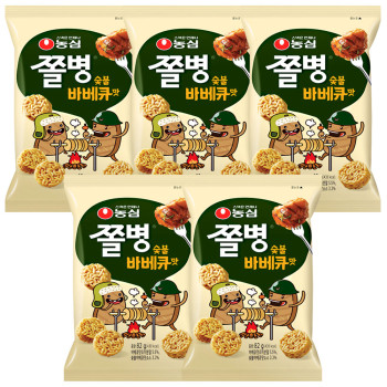 농심 쫄병스낵 숯불바베큐맛 82g 5개