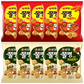 쫄병스낵 매콤한맛 5개+숯불바베큐맛 5개