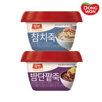 [동원] 양반 밤단팥죽 287.5g 6개 + 참치죽 287.5g 6개
