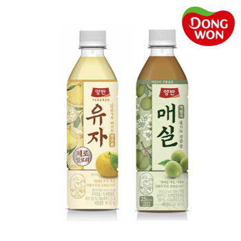 [동원] 양반 유자 제로 500mL 12병 + 매실 500mL 12병