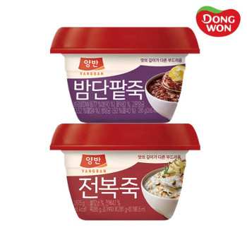 [동원] 양반 전복죽 287.5g 6개 + 밤단팥죽 287.5g 6개