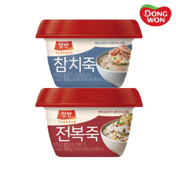 [동원] 양반 전복죽 287.5g 6개 + 참치죽 287.5g 6개