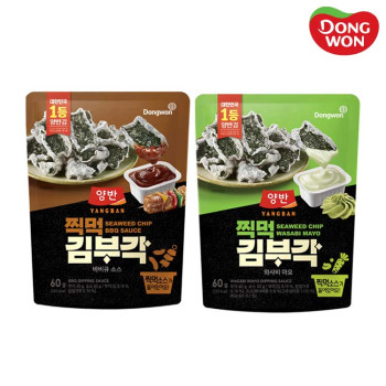 [동원] 양반 찍먹 김부각 바비큐소스 60g 2개 + 와사비마요 60g 2개