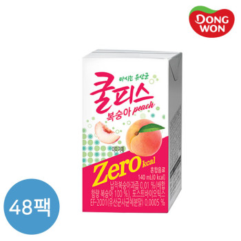[동원] 쿨피스 제로 테트라 복숭아 140ml x 48개