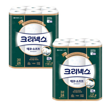 [크리넥스] 3겹 데코&소프트 30m 24롤 x 2팩