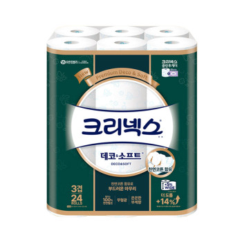 [크리넥스] 3겹 데코&소프트 30m 24롤 x 1팩