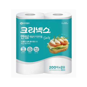 [크리넥스] 안심 클래식 키친타올 200매 2롤 (1팩,2팩,6팩,12팩 선택 구성)