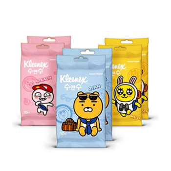 [크리넥스] 수앤수 10매 6입(카카오) 물티슈 (1팩,2팩,6팩,12팩 선택 구성)
