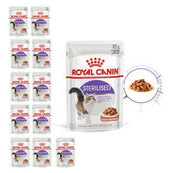 [로얄캐닌] 캣 스테럴라이즈드 젤리 파우치 85g X 12개 1박스 중성화 이후 체중관리 반려묘 습식사료