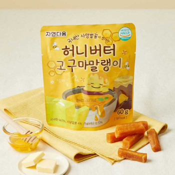 [자연다움] 국내산 사양벌꿀이 첨가된 허니버터 고구마 말랭이 60g X 5개