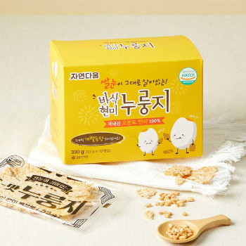 [자연다움] 쌀눈이 그대로 살아있는 바삭 현미 누룽지 330g (33g*10개) X 5개
