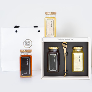 장수벌꿀 2구세트 선물세트 (아카시아 450g+야생화 450g)