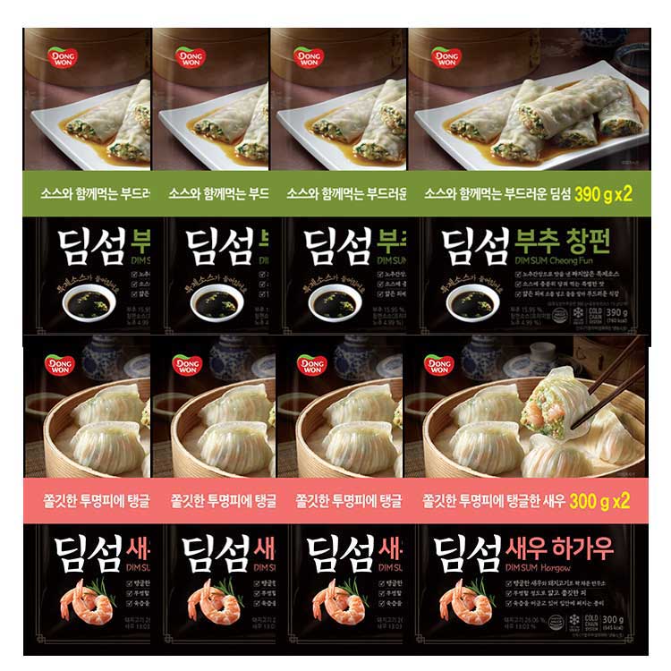 [동원] 딤섬 새우하가우 300g x 4봉 + 부추창펀 390g x 4봉