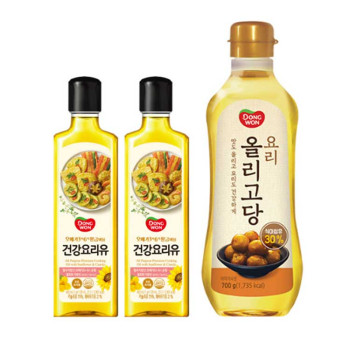[동원] 건강요리유 480ml 2병 + 요리 올리고당 700ml 1병