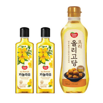 [동원] 카놀라유 480ml 2병 + 요리 올리고당 700ml 1병