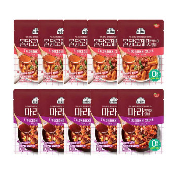 [동원] 하루미 마라 떡볶이양념 130g 5봉 + 불닭로제맛 떡볶이양념 130g 5봉