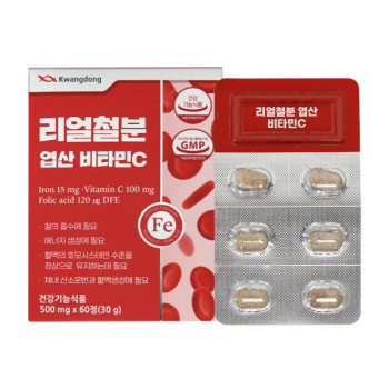 광동 리얼 철분 엽산 비타민C 500mg x 60정