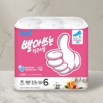 [행복S&P제지]굿매너_빨아쓰는 행주타올 50매*6롤