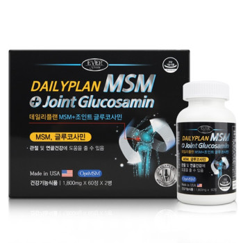[에버그린] 데일리플랜 MSM+조인트글루코사민1,800mg 60정 x 2병