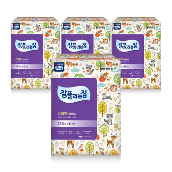 [잘풀리는집] 미용티슈 스퀘어 180매*6입 X 4개