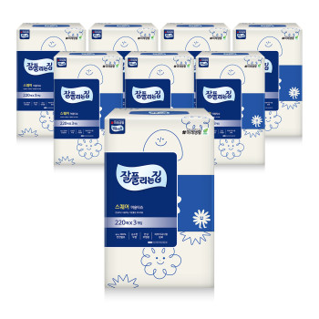 [잘풀리는집] 미용티슈 스퀘어 220매*3입 X 8개