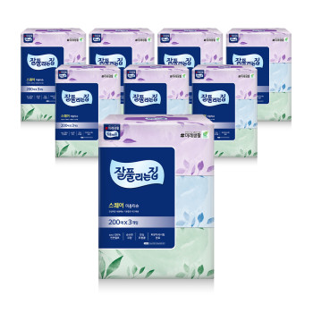 [잘풀리는집] 미용티슈 스퀘어 200매*3입 X 8개