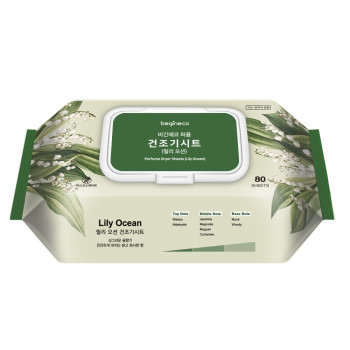 비긴에코 릴리오션 퍼퓸 건조기시트 80매입  (1팩,2팩,3팩,4팩 선택 구성)