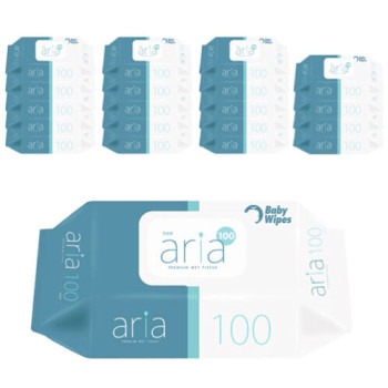 [아리아] 캡형_물티슈 100매*20팩 [두께 35gsm / 6단계 정수]