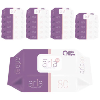 [아리아] 캡형_엠보싱 물티슈 80매*20팩 [두께 45gsm / 6단계 정수]