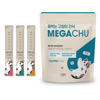 메가츄 짜먹는 고양이간식(연어 치킨 참치)90p