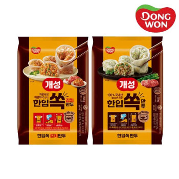 [동원] 개성 한입쏙만두 고기 168g (트레이) 3개 + 개성 한입쏙만두 김치 168g (트레이) 3개