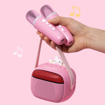 로이체 산리오 헬로키티 블루투스 노래방 듀얼 마이크 스피커 세트