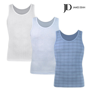 제임스딘 남성 조끼런닝 유색 클래식 나염 3종 세트 메리야스 런닝 제임스딘