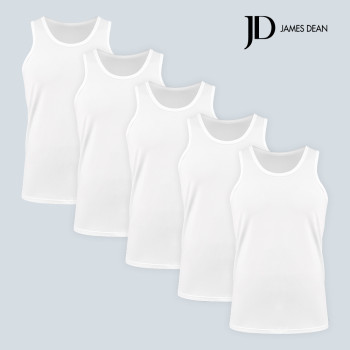제임스딘 남성 프리미엄 스판 런닝 화이트 5매 세트 신축성 런닝 제임스딘