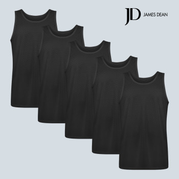 제임스딘 남성 쿨 메쉬 민소매 런닝 블랙 5매 세트 쿨소재 흡한속건 쿨런닝 제임스딘