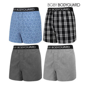 보디가드 남성 40수 링클 프리 아웃밴드 트렁크 4종 세트 박서 사각팬티 보디가드