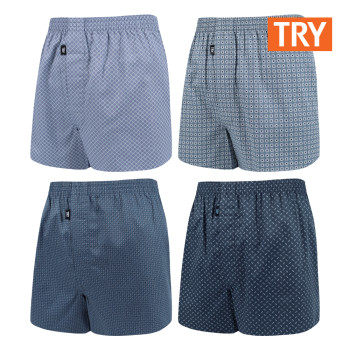 TRY 남자 40수 실키핏 주자 트렁크 4종 세트 실크촉감 사각팬티 박서 트라이